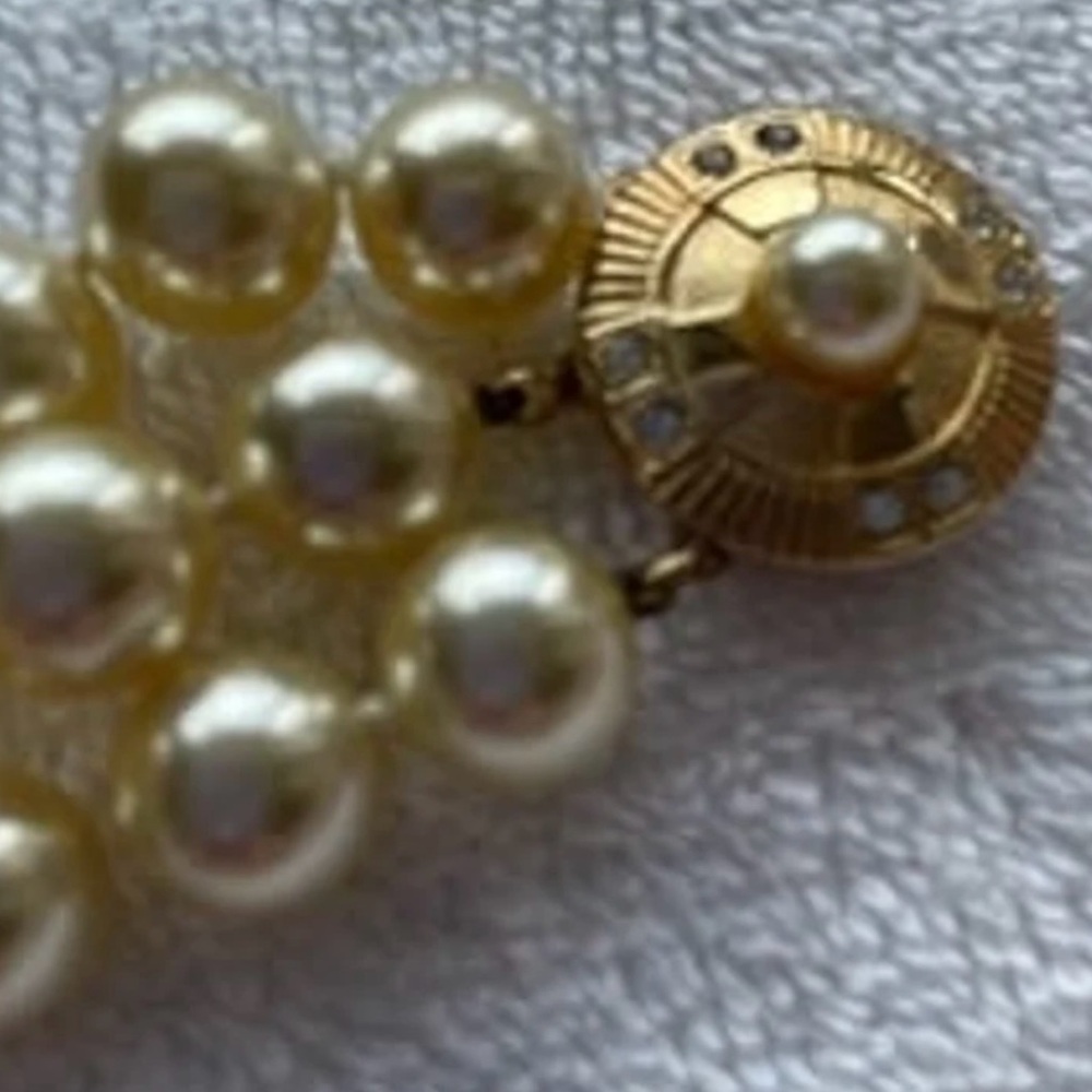 Genuine Mallorca Faux Pearl 3 Strand Necklace - Picture 2 of 4